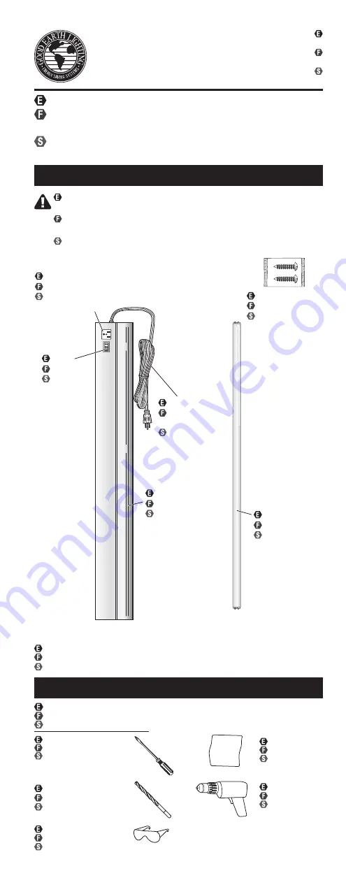 Good Earth Lighting G9318P-T8-WHI Quick Start Manual Download Page 1