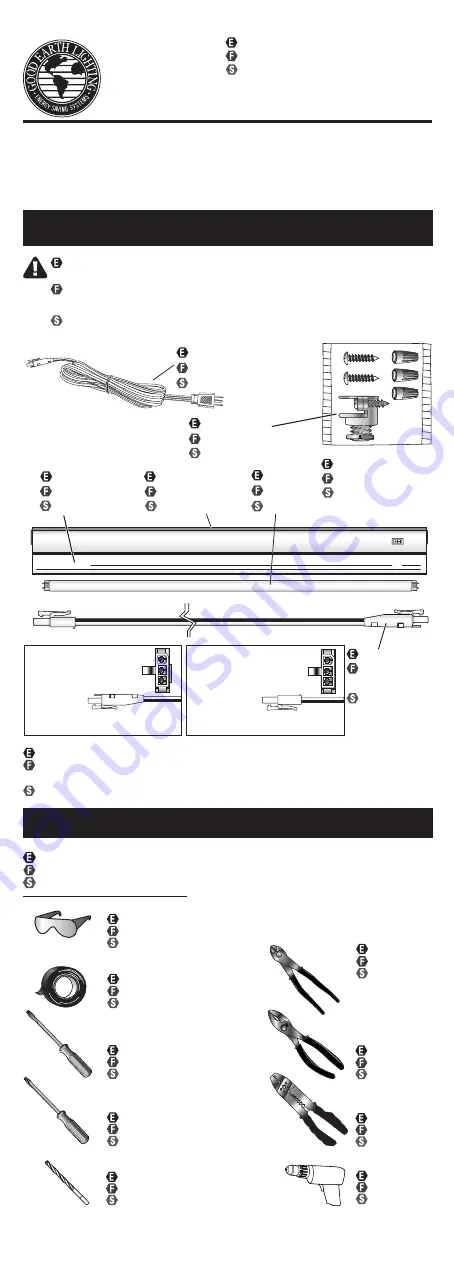 Good Earth Lighting G9712L-T5-WHESI Quick Start Manual Download Page 1