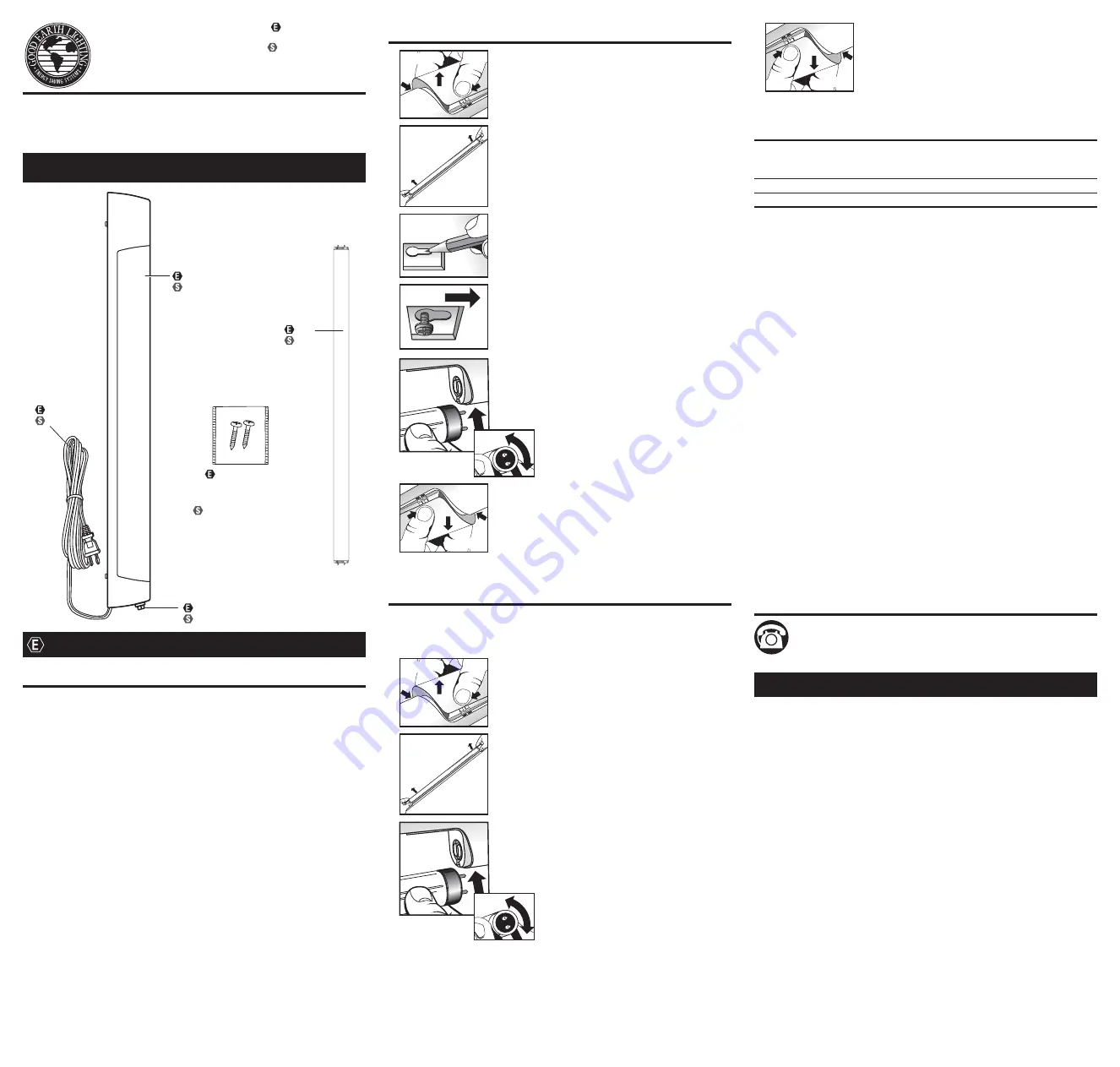 Good Earth Lighting GLS9721P-T8-WHI Quick Start Manual Download Page 1