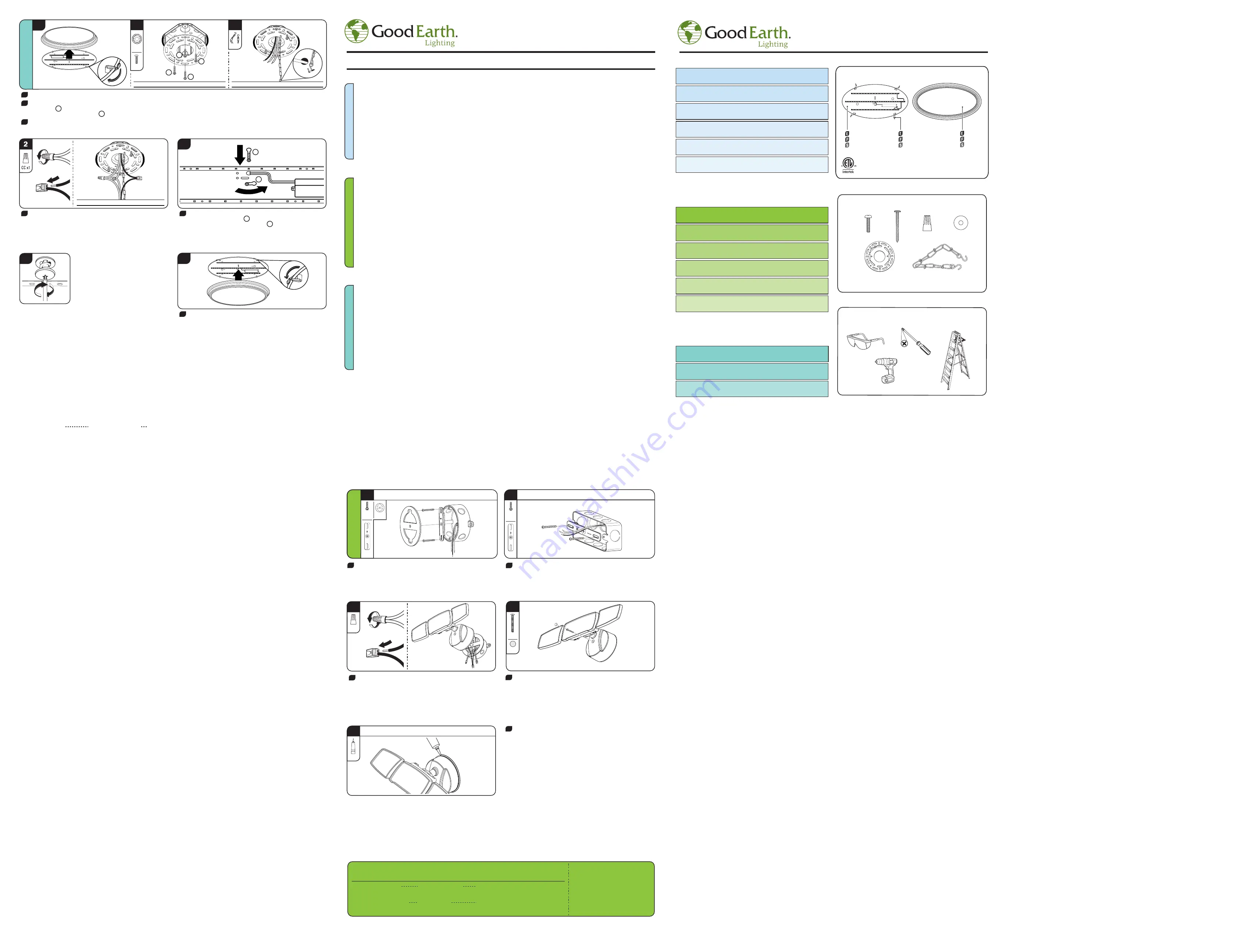 Good Earth Lighting SE1163-BP2-00LF0-G Manual Download Page 4