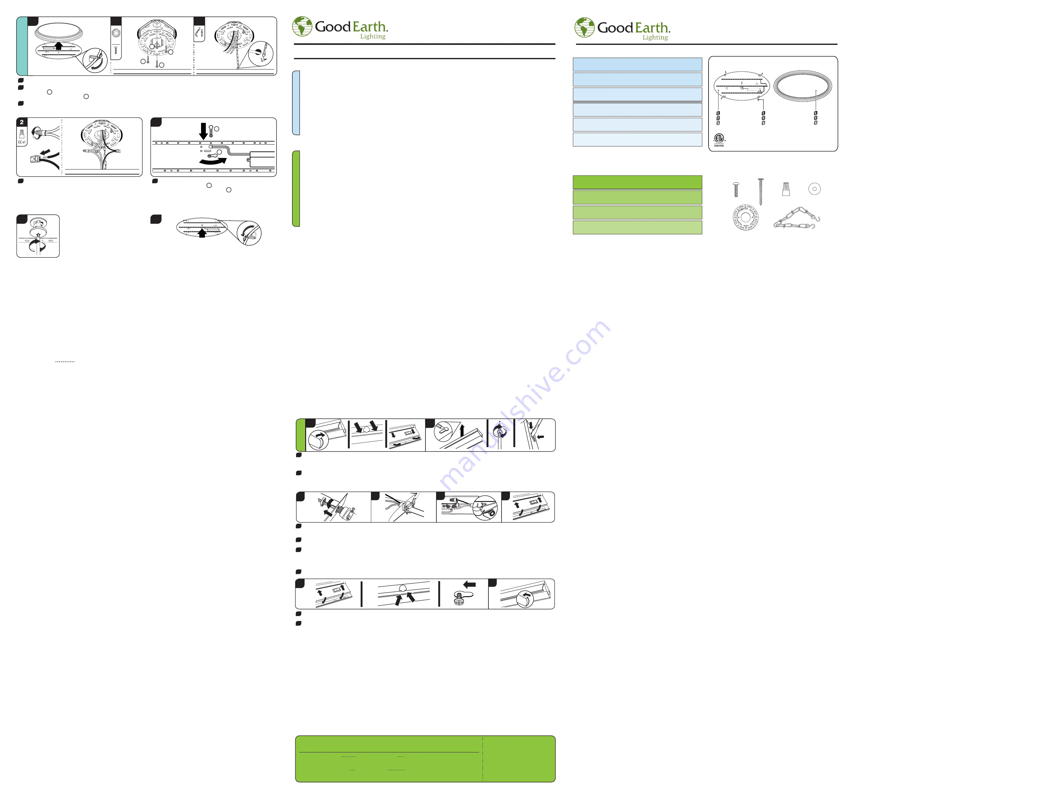 Good Earth Lighting UC1061-WH1-12LF0-G Manual Download Page 4