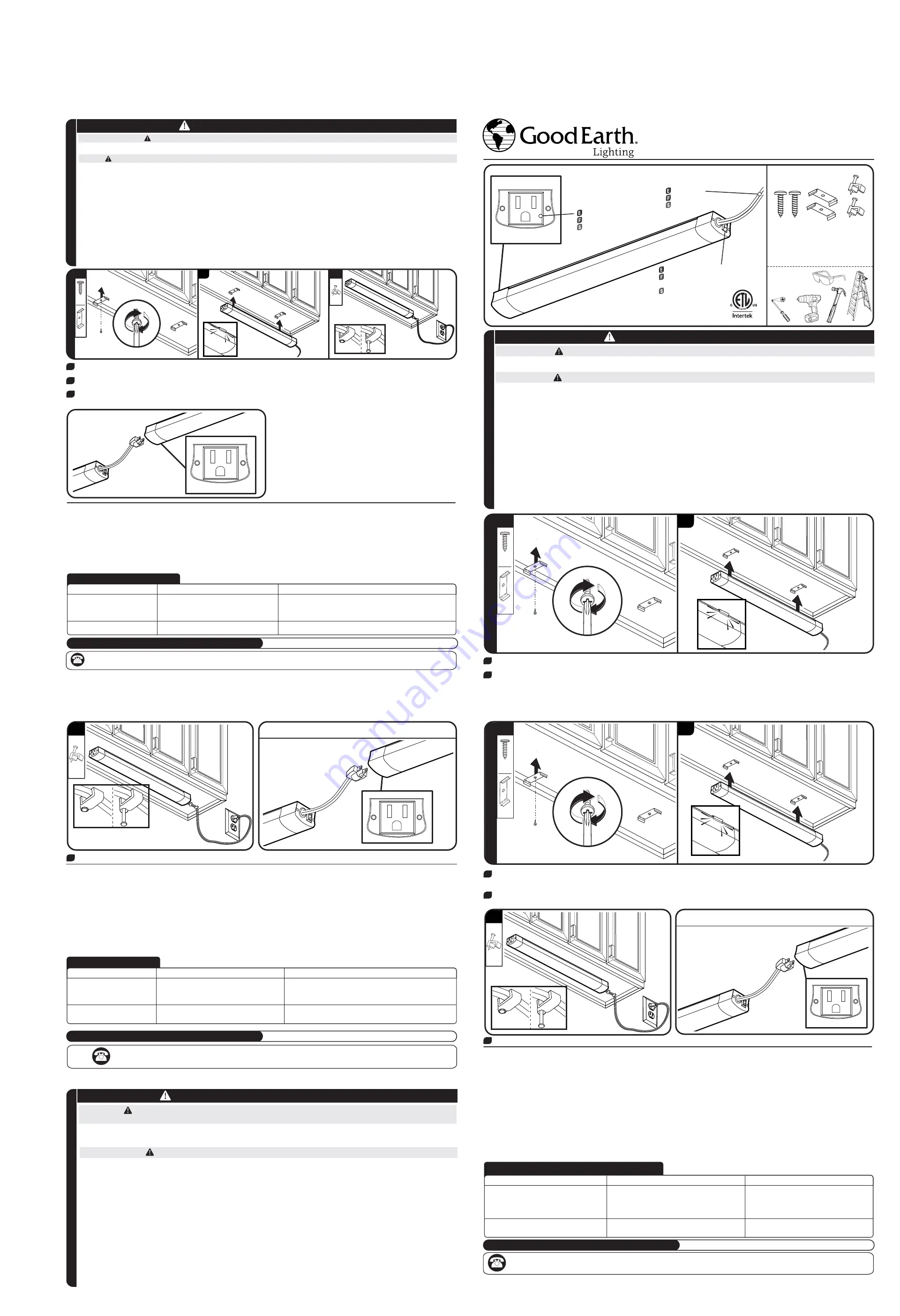 Good Earth Lighting UC1210-WH1-12LF1-G Manual Download Page 2