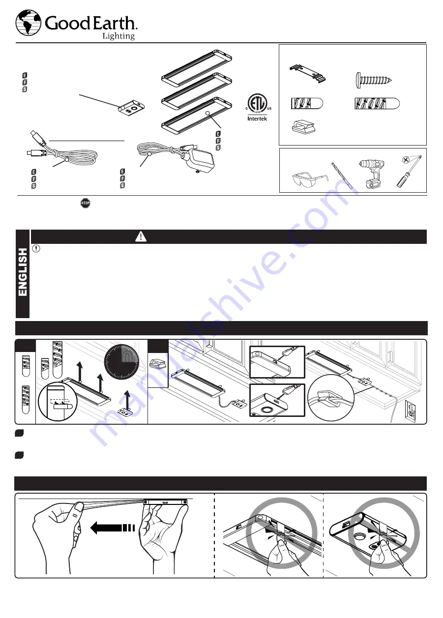 Good Earth Lighting UC1271-WH1-09LF3-G Manual Download Page 1