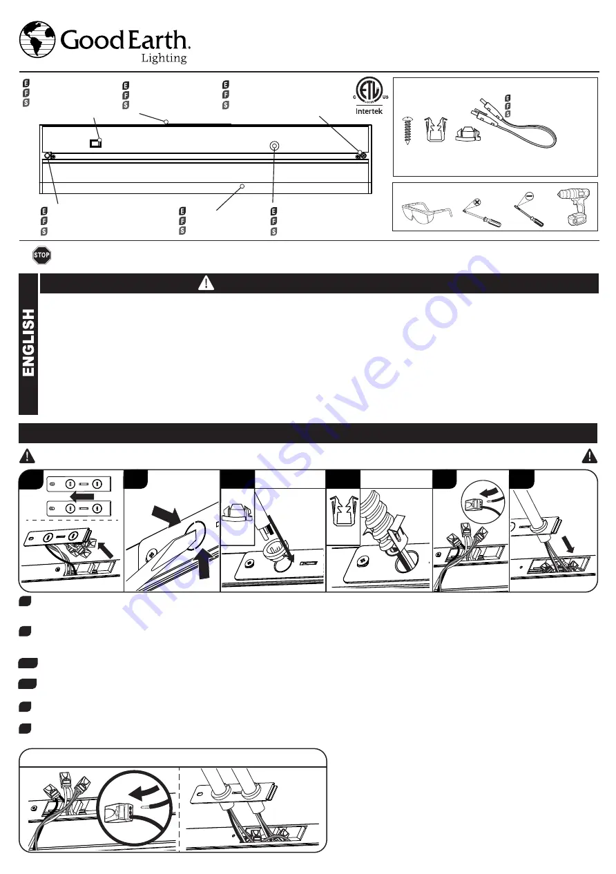 Good Earth Lighting UC1304-WH1-12LFW-G Quick Start Manual Download Page 1