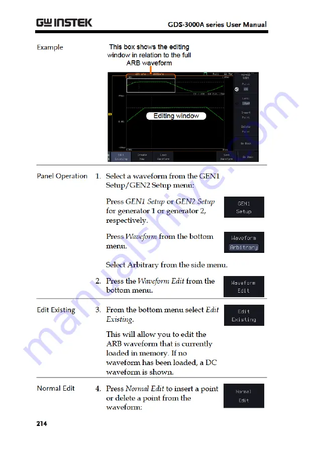 Good Will Instrument GDS-3000A Series User Manual Download Page 216