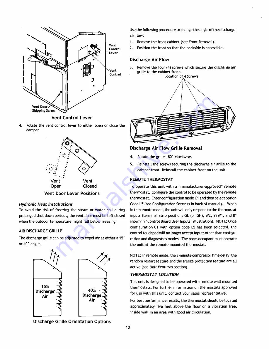 Goodman PACKAGE TERMINAL AIR CONDITIONER/HEAT PUMP Installation Instructions & Owner'S Manual Download Page 12