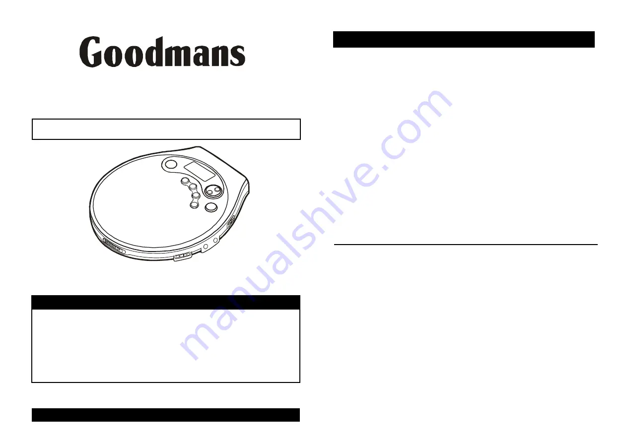 Goodmans CDMP3622H Series Скачать руководство пользователя страница 1