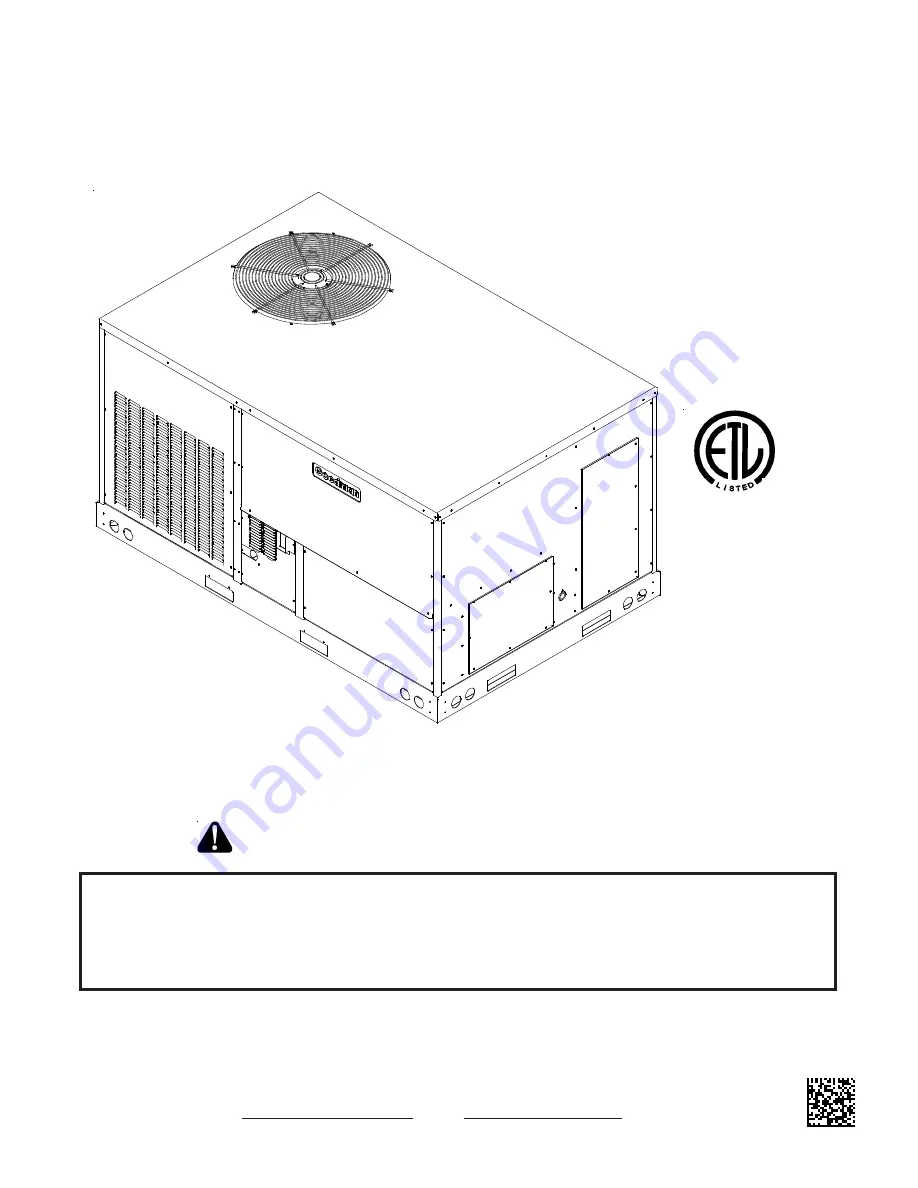 Goodmans CPG SERIES Installation Instructions Manual Download Page 1