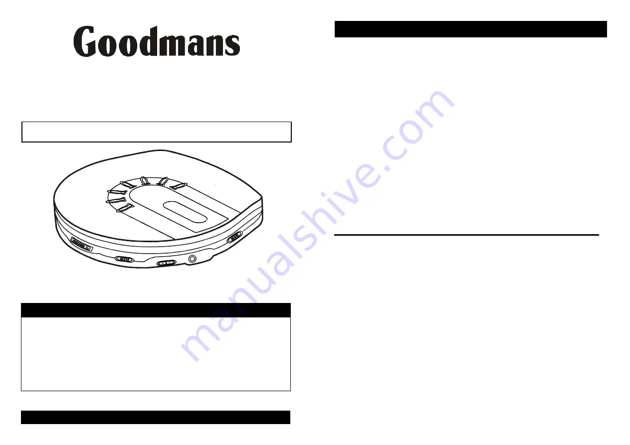 Goodmans GCD620RS Series Instruction Manual Download Page 1