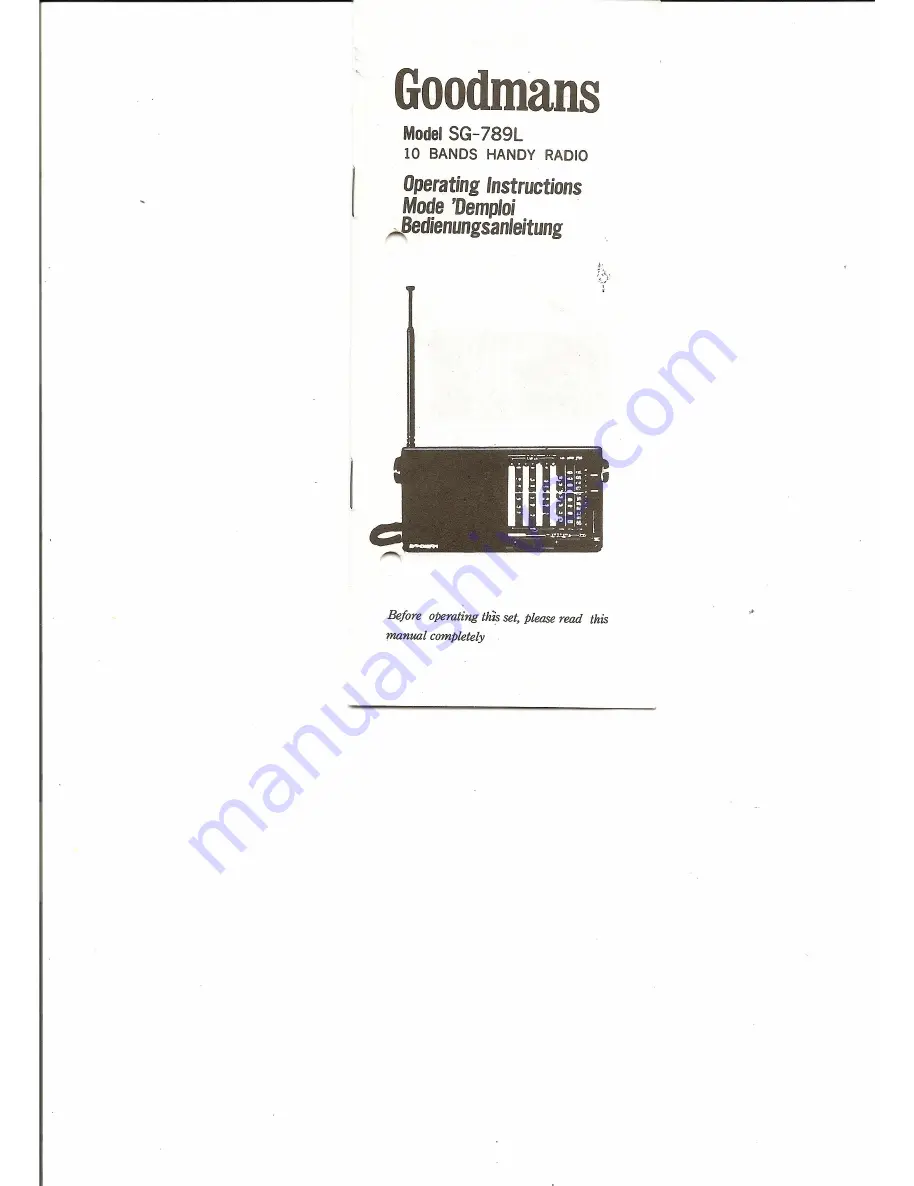 Goodmans SG-789L Operating Instructions Download Page 1