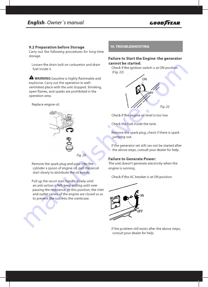 Goodyear GY 1300G Owner'S Manual Download Page 42