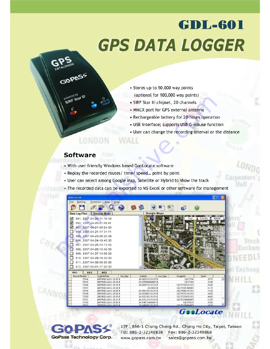 GoPass GDL-601 Brochure Download Page 1