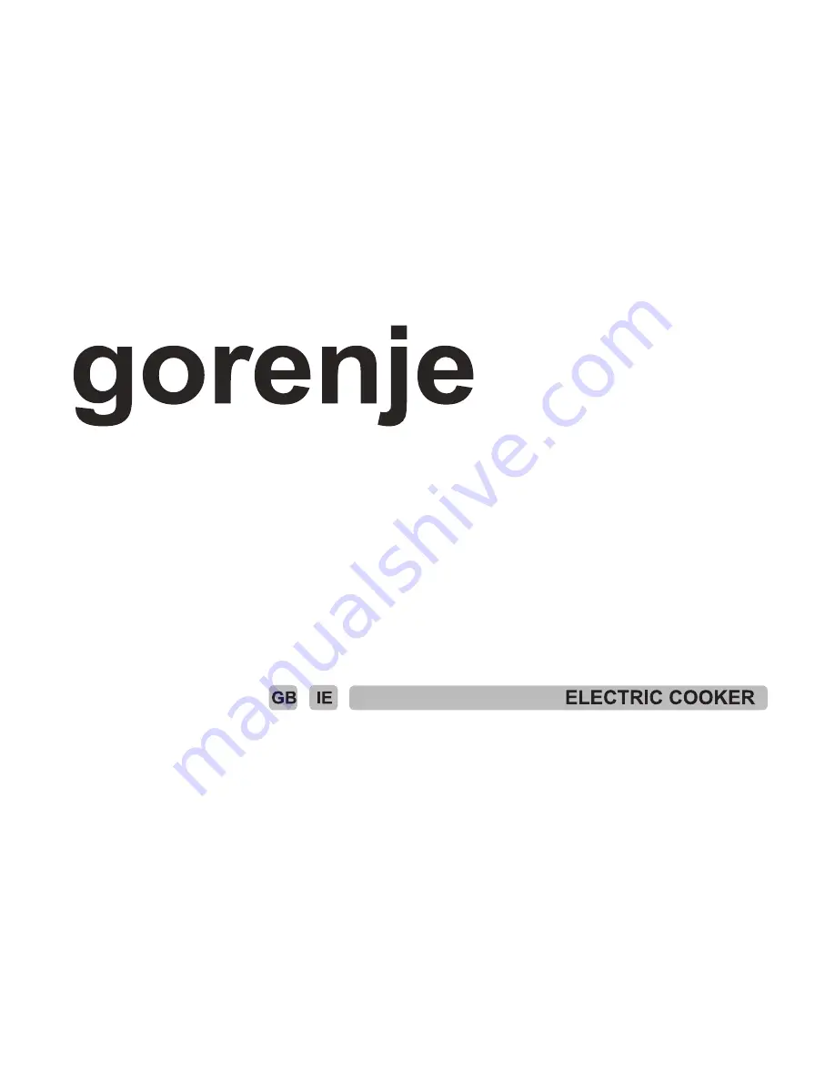 Gorenje E 52108 A User Manual Download Page 1