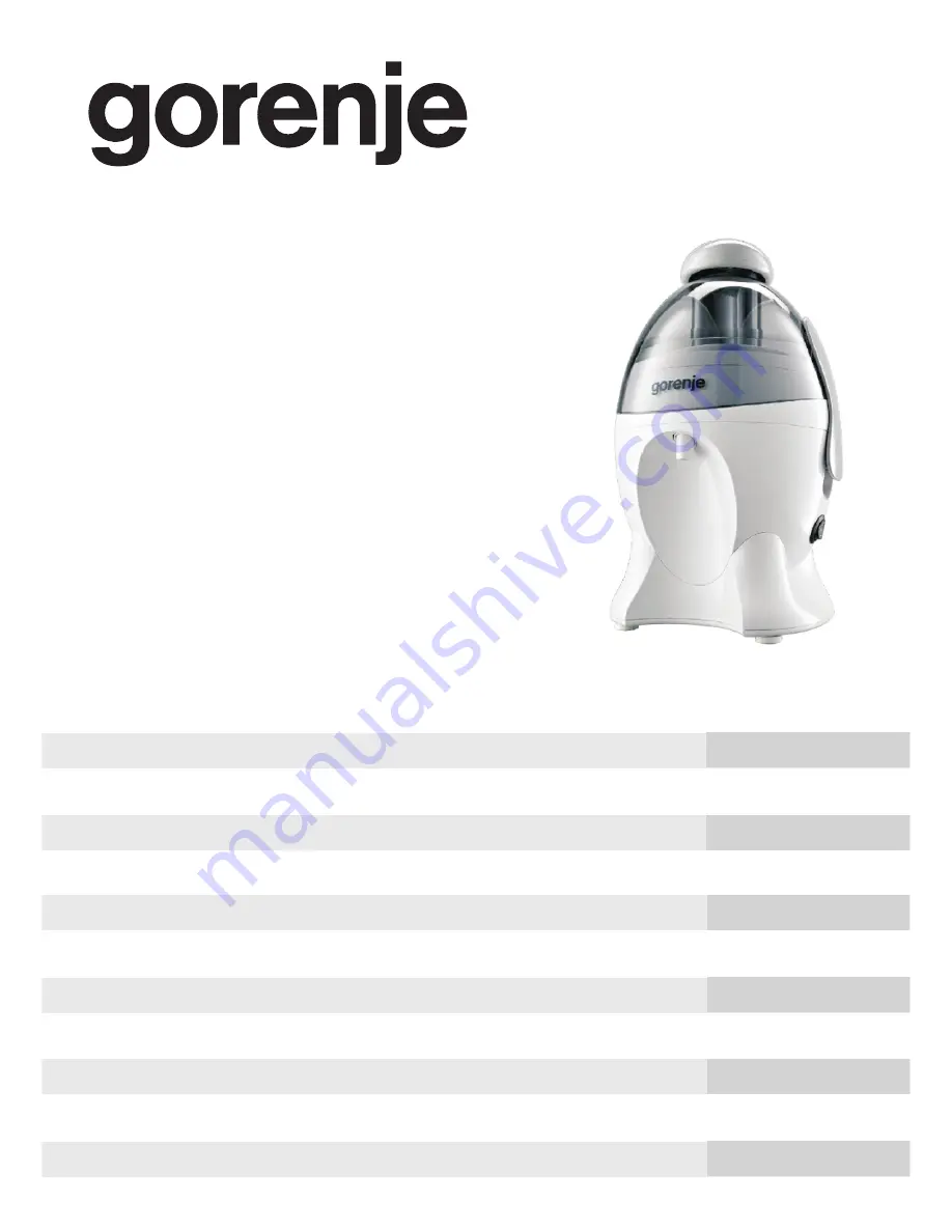 Gorenje JC 200 GY Instruction Manual Download Page 1