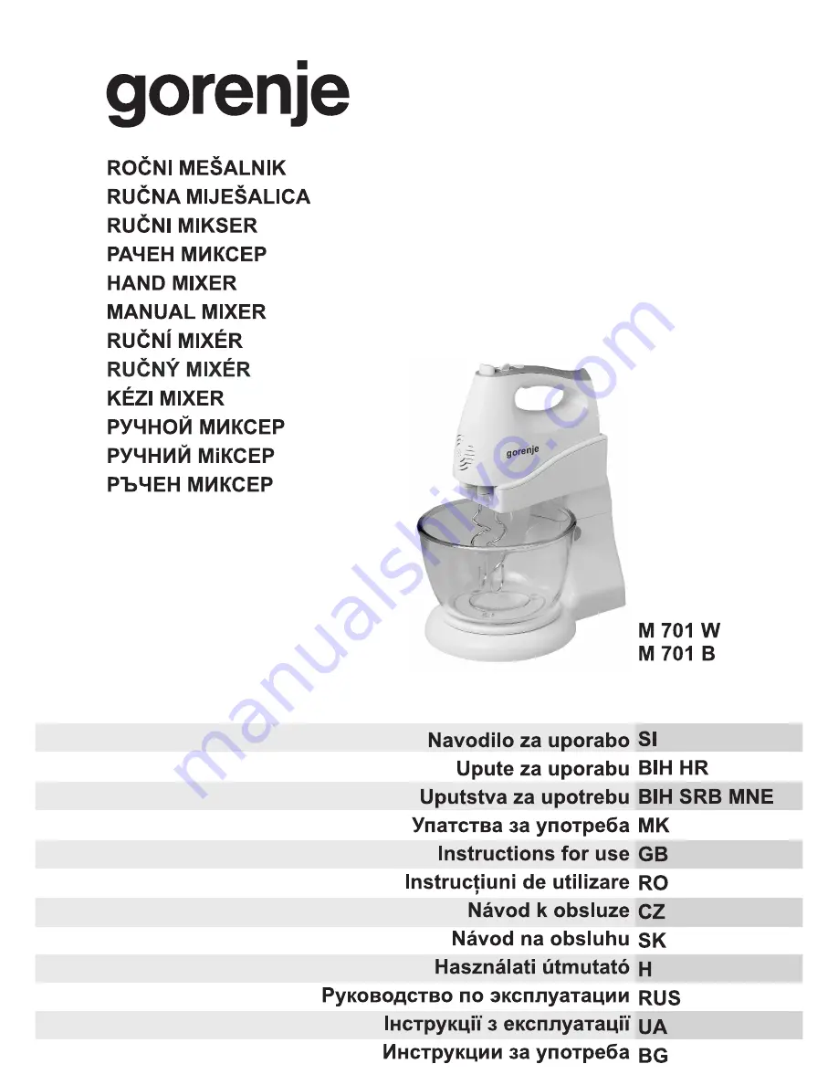 Gorenje M 701 B Instructions For Use Manual Download Page 1