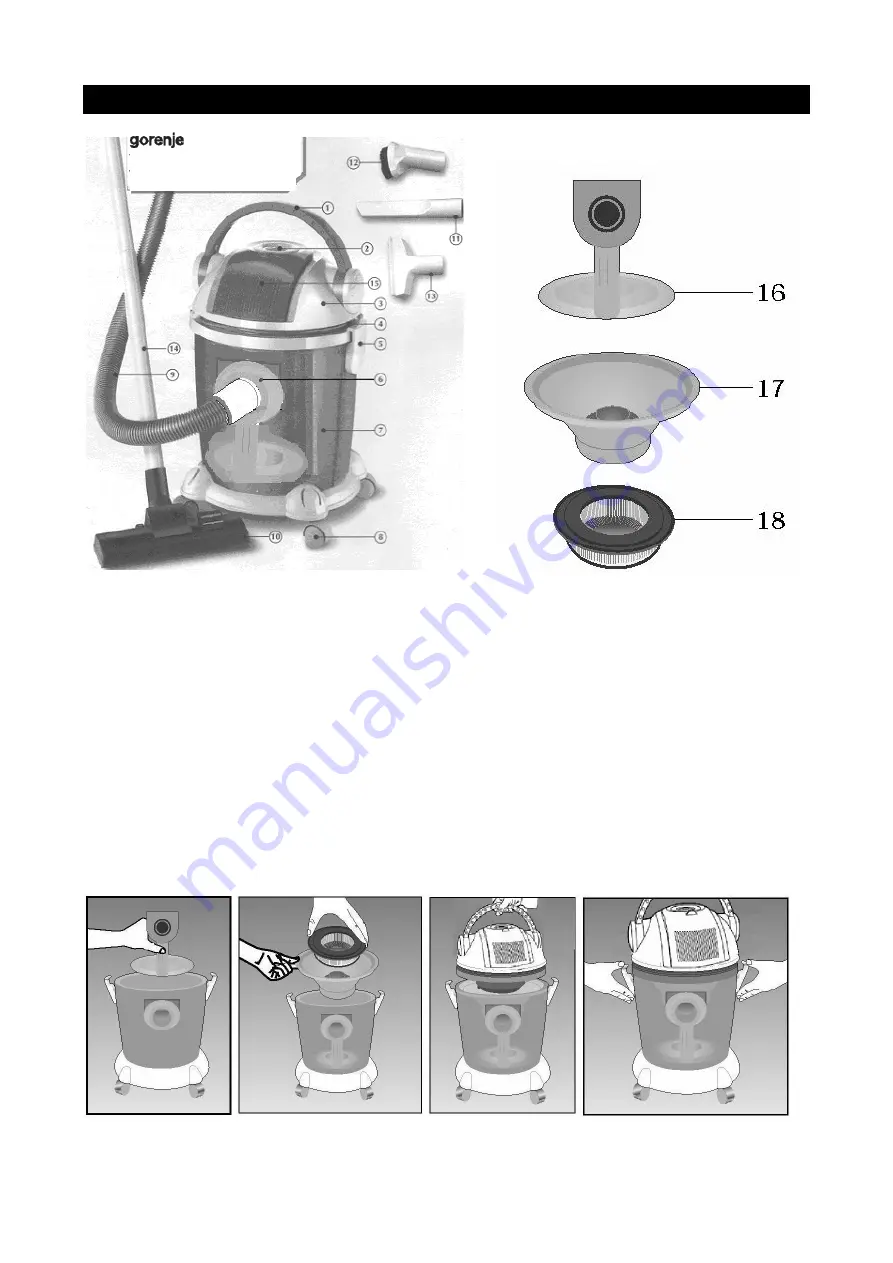 Gorenje VCE 1800 EAWF Instruction Manual Download Page 9