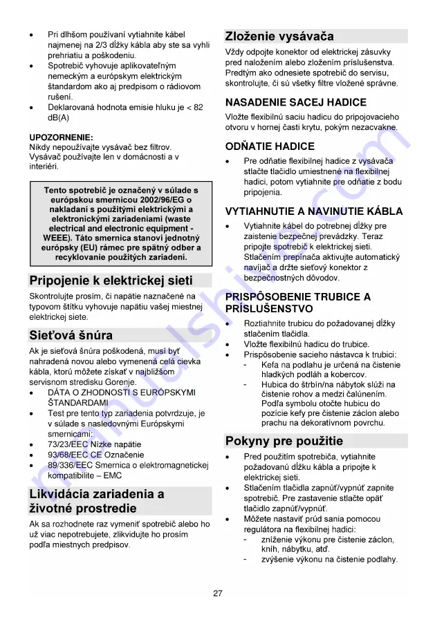 Gorenje VCM 1401 R Instruction Manual Download Page 28