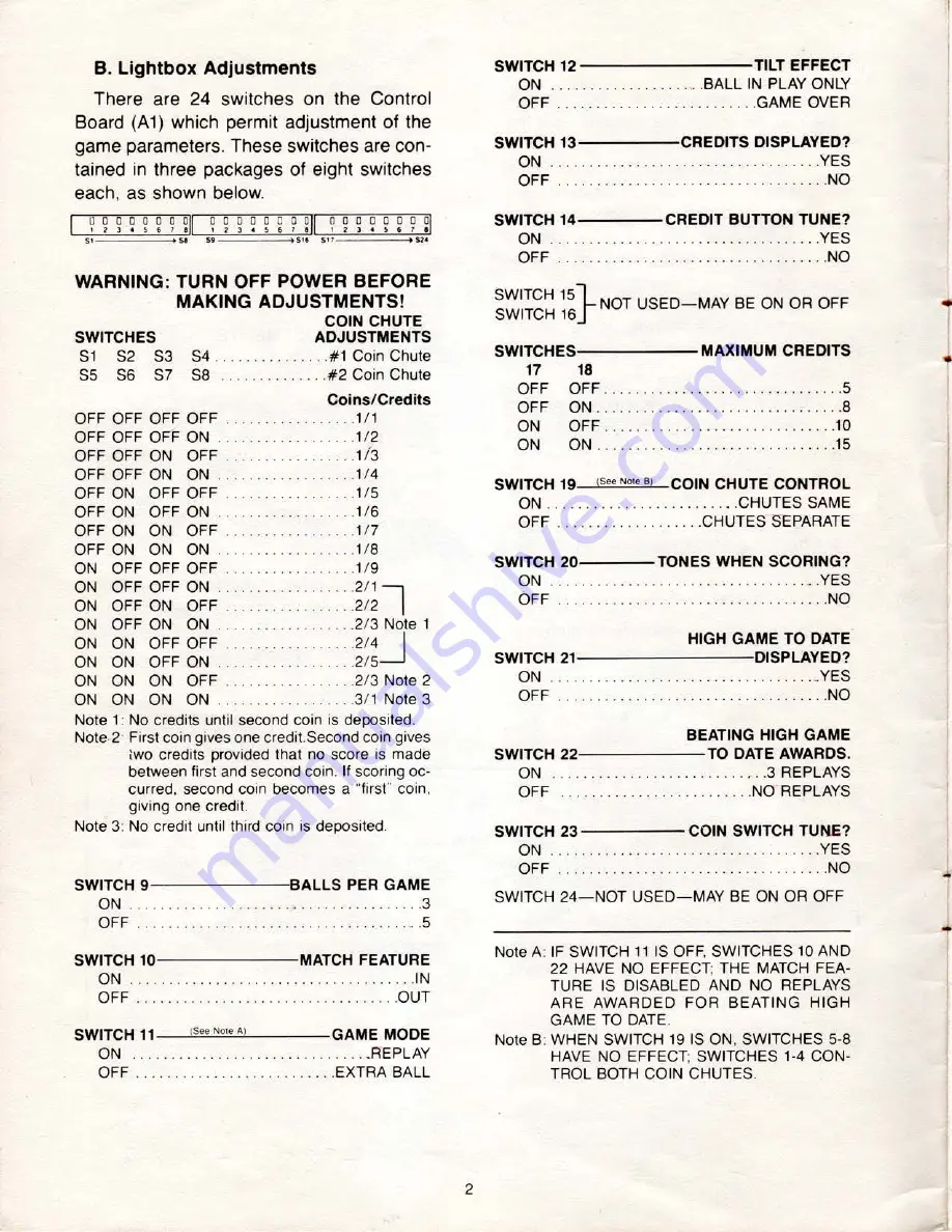 Gottlieb Buck Rogers Instruction Manual Download Page 4