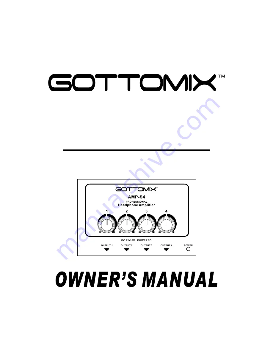 GOTTOMIX AMP-S4 Owner'S Manual Download Page 1