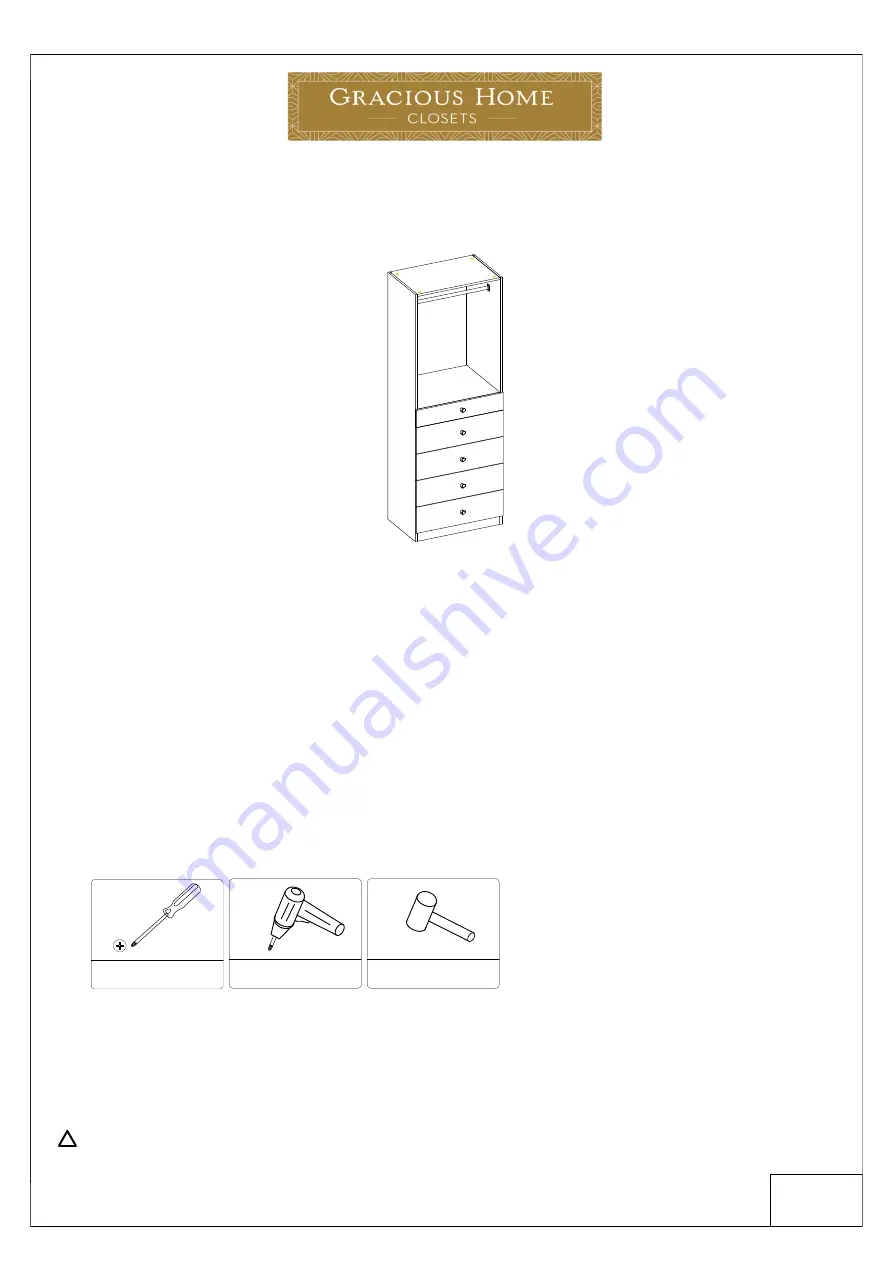 Gracious Home GH3015DR-WH Assembly Instructions Manual Download Page 1