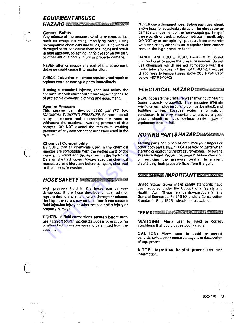 Graco Hydra-Clean 826 Instructions- Instructions-Parts List Manual Download Page 3