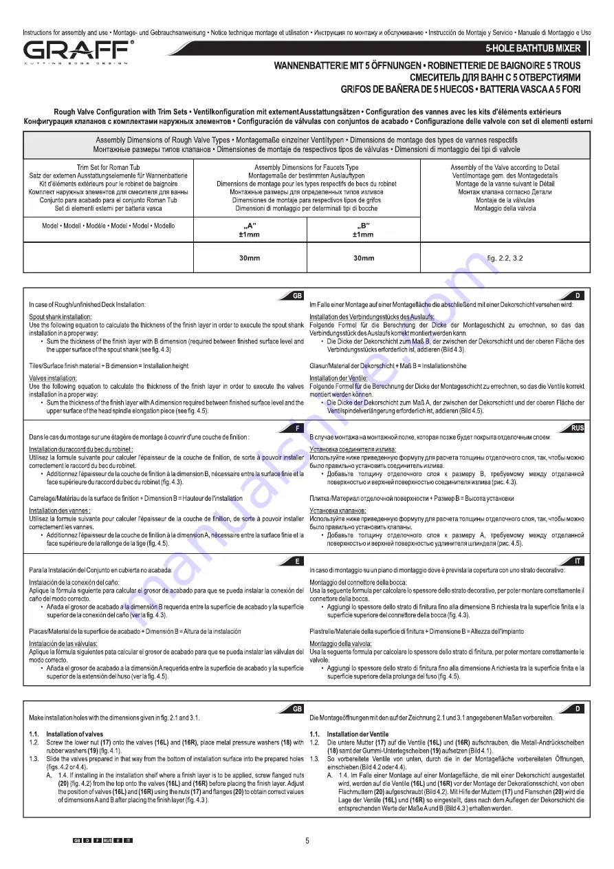 Graff 5356450 Instructions For Assembly And Use Download Page 5