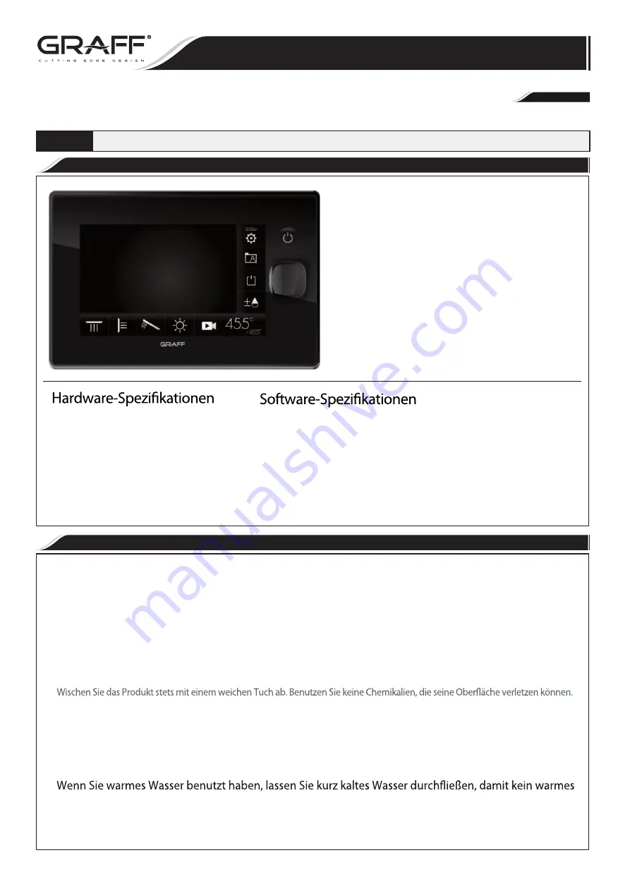 Graff Aqua-Sense Manual Instruction Download Page 1