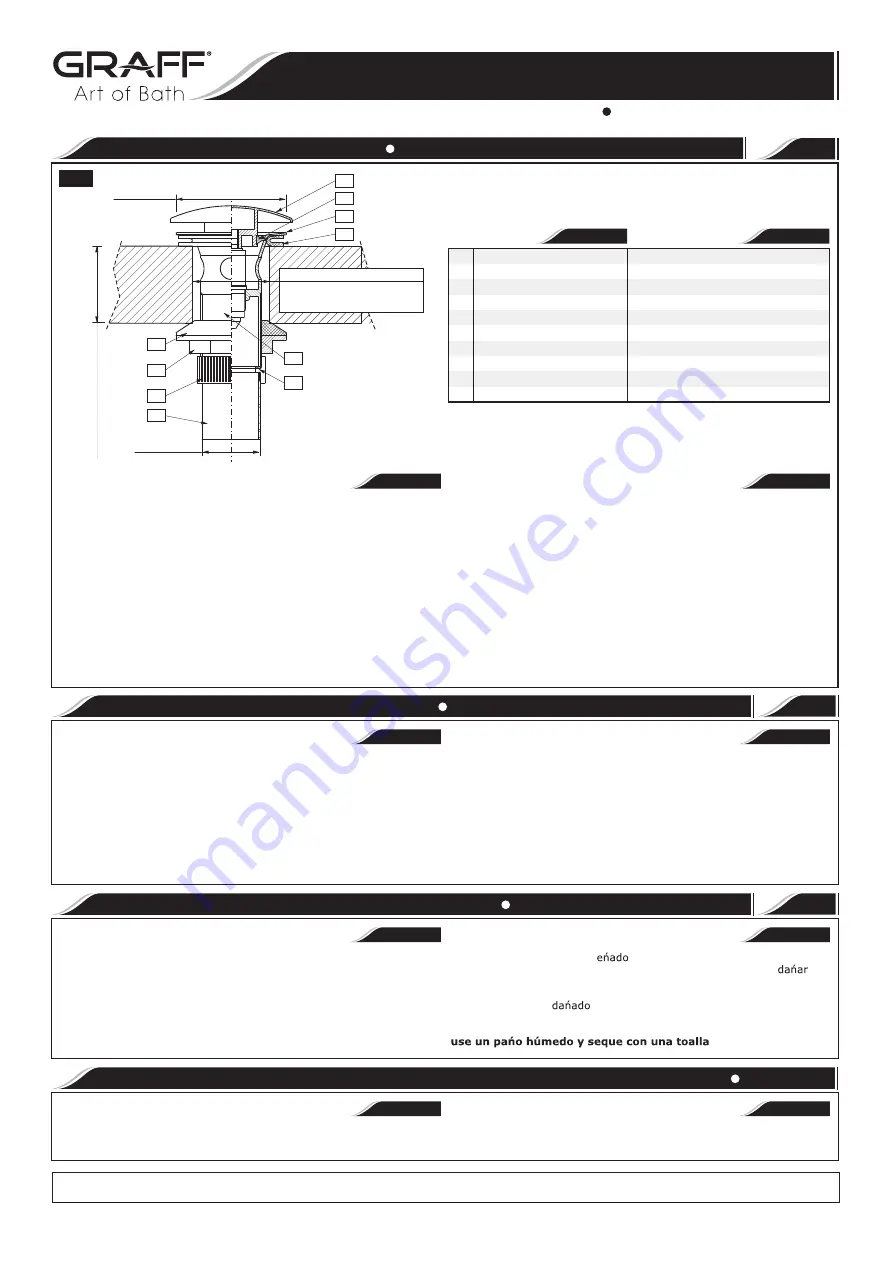 Graff G-11610 Series Installation Instructions Manual Download Page 8