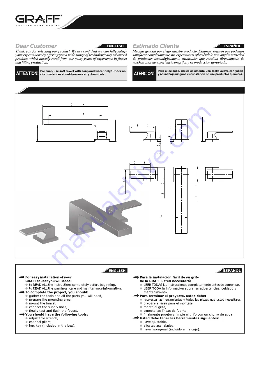 Graff INCANTO G-11250-LM55B-T Series Installation Instructions Download Page 1