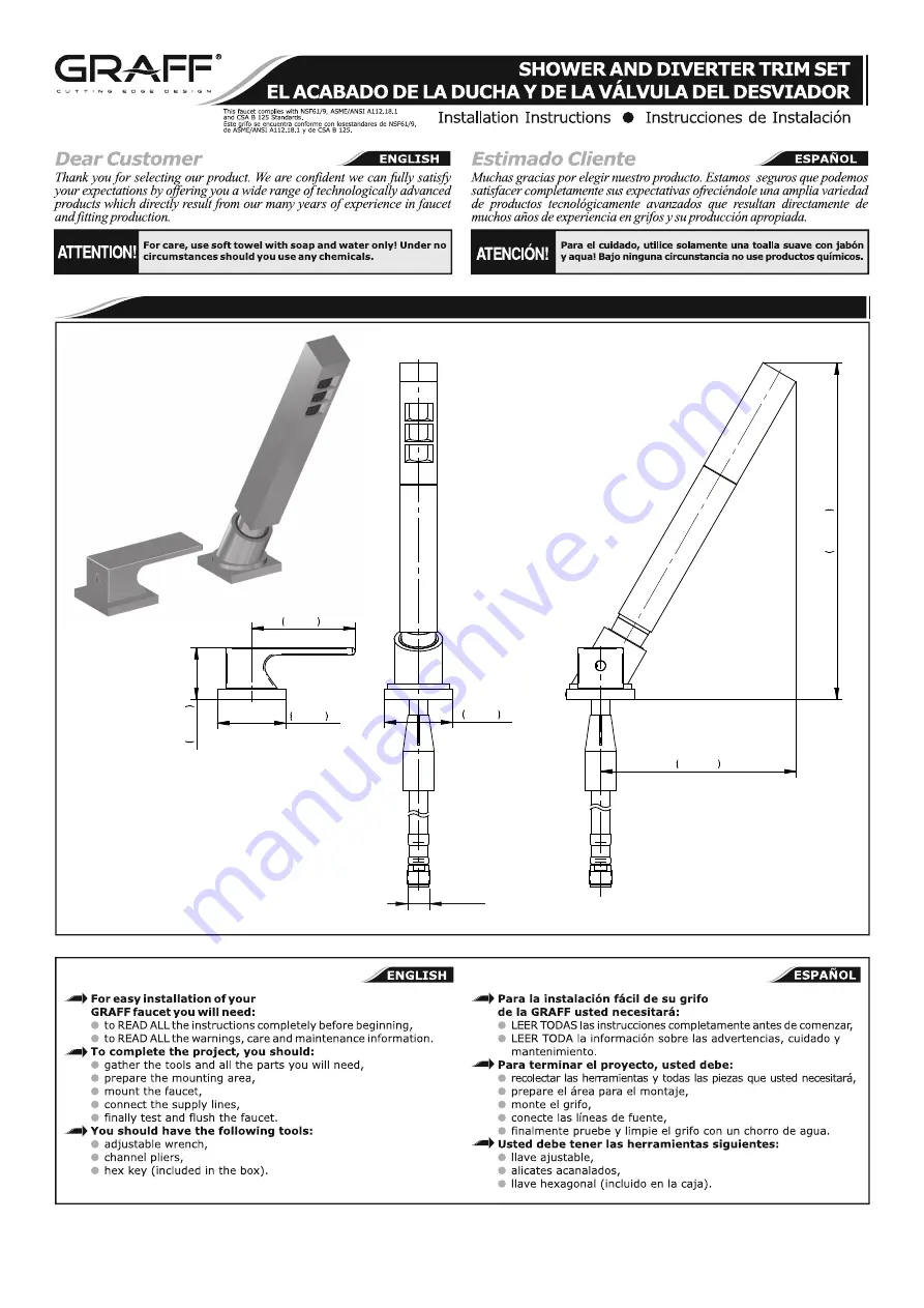 Graff INCANTO G-11255-LM55B T Series Installation Instructions Manual Download Page 1