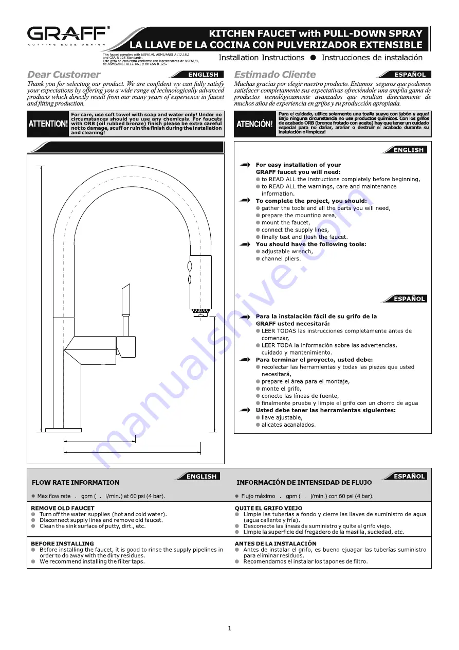 Graff Oscar GN-4853 Installation Instructions Download Page 1