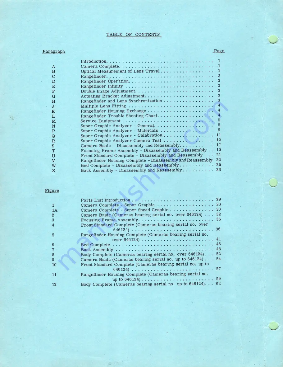 Graflex SUPER GRAPHIC Installation, Service Instructions & Parts Download Page 2