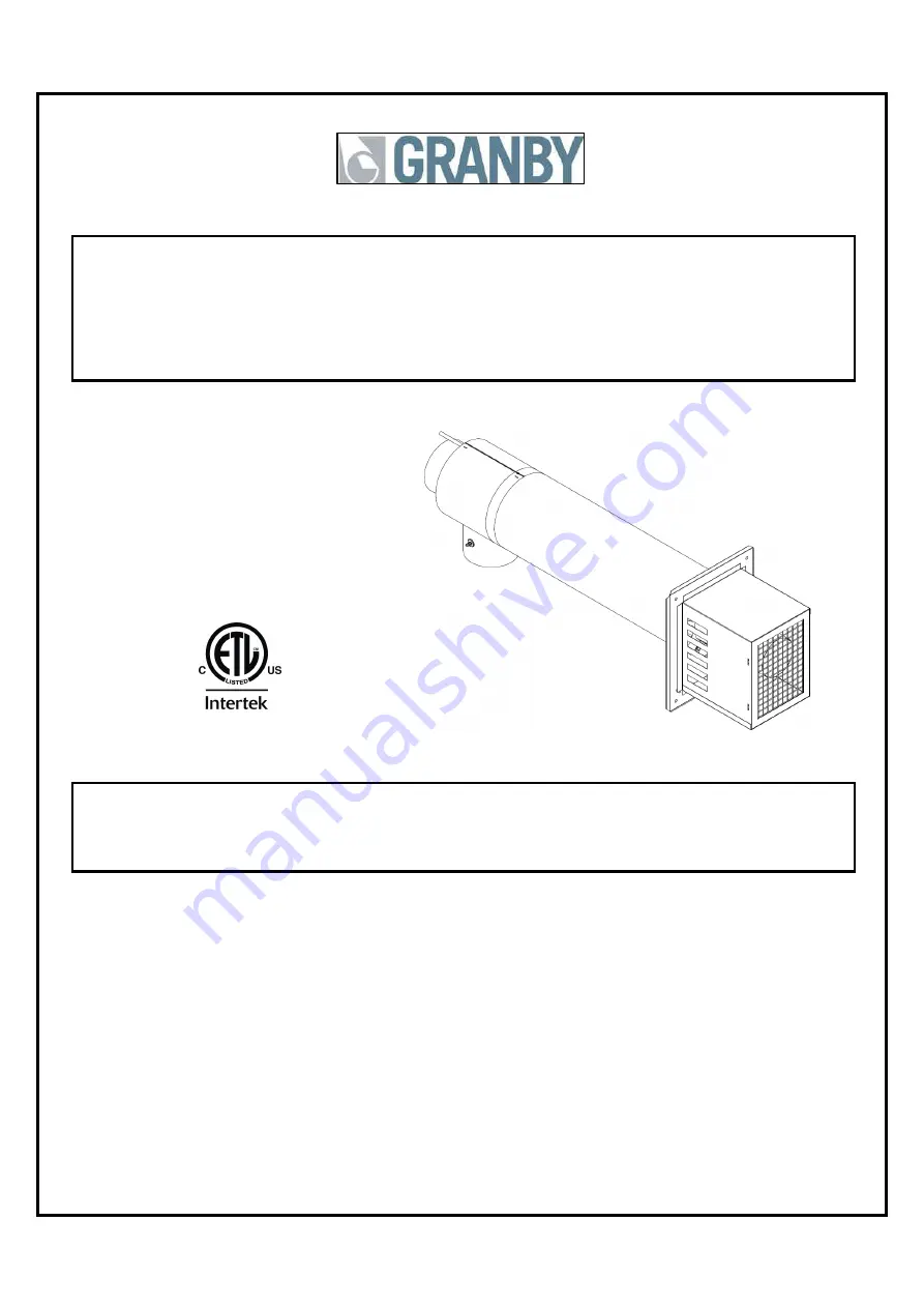 Granby DVS-100 Installation, Operation And Service Manual Download Page 1