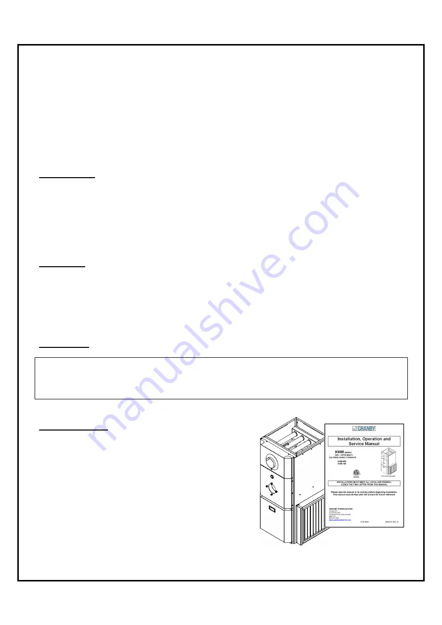 Granby KHM-1/090 Installation, Operation And Service Manual Download Page 3