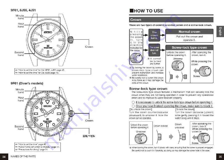 Grand Seiko QUARTZ Operating Instructions Manual Download Page 19