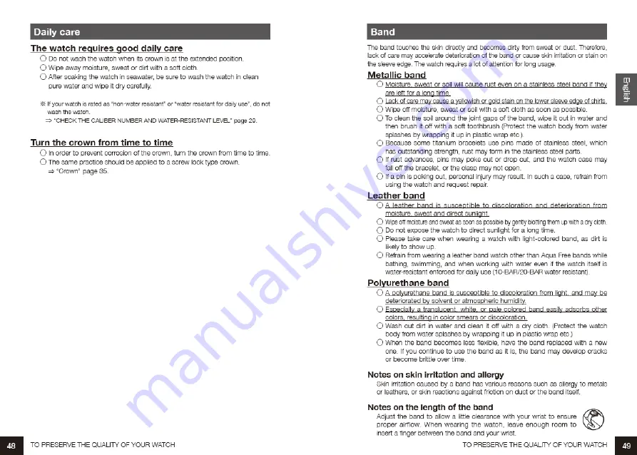 Grand Seiko QUARTZ Operating Instructions Manual Download Page 26