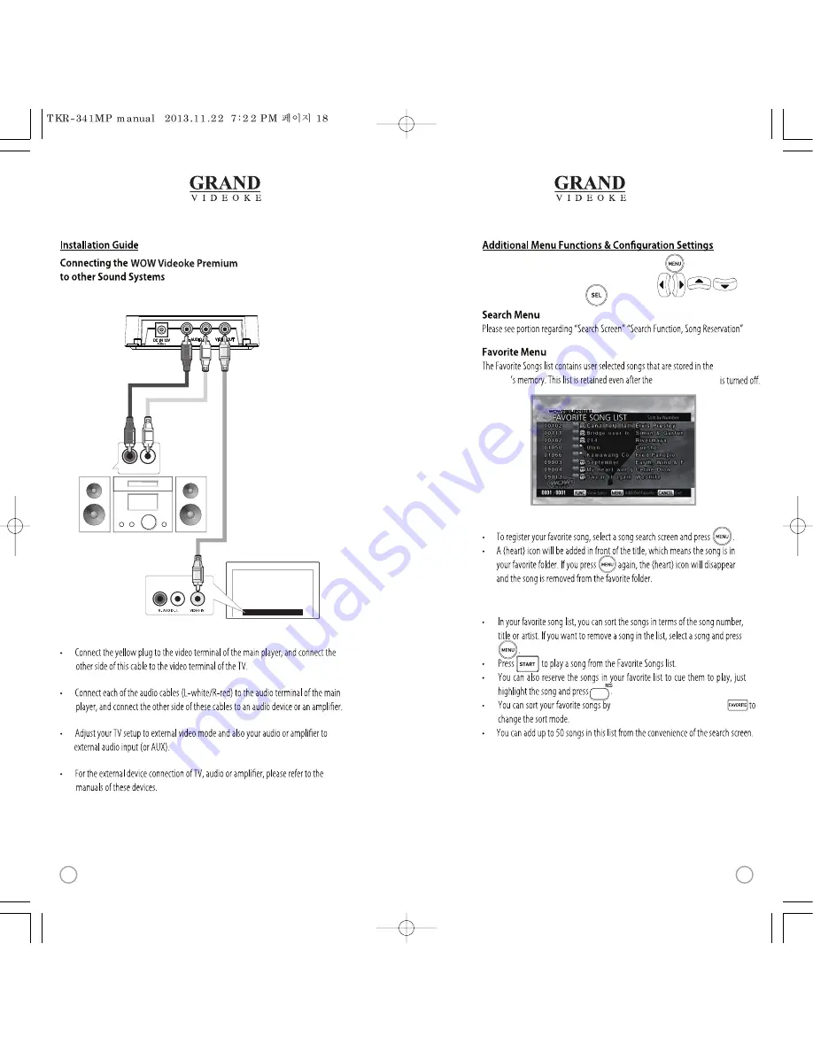 GRAND VIDEOKE TKR-341MP Скачать руководство пользователя страница 9