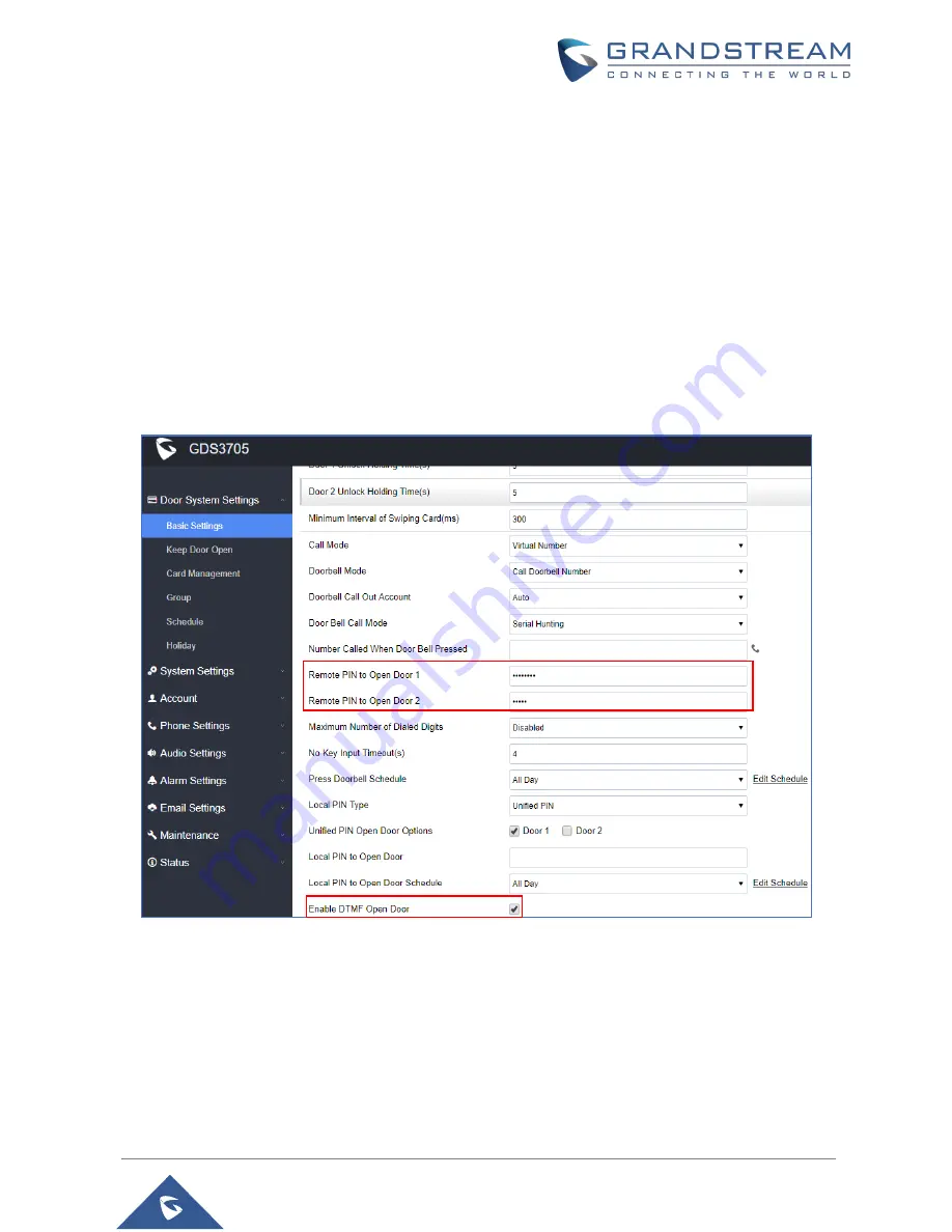 Grandstream Networks GDS3705 User Manual Download Page 58