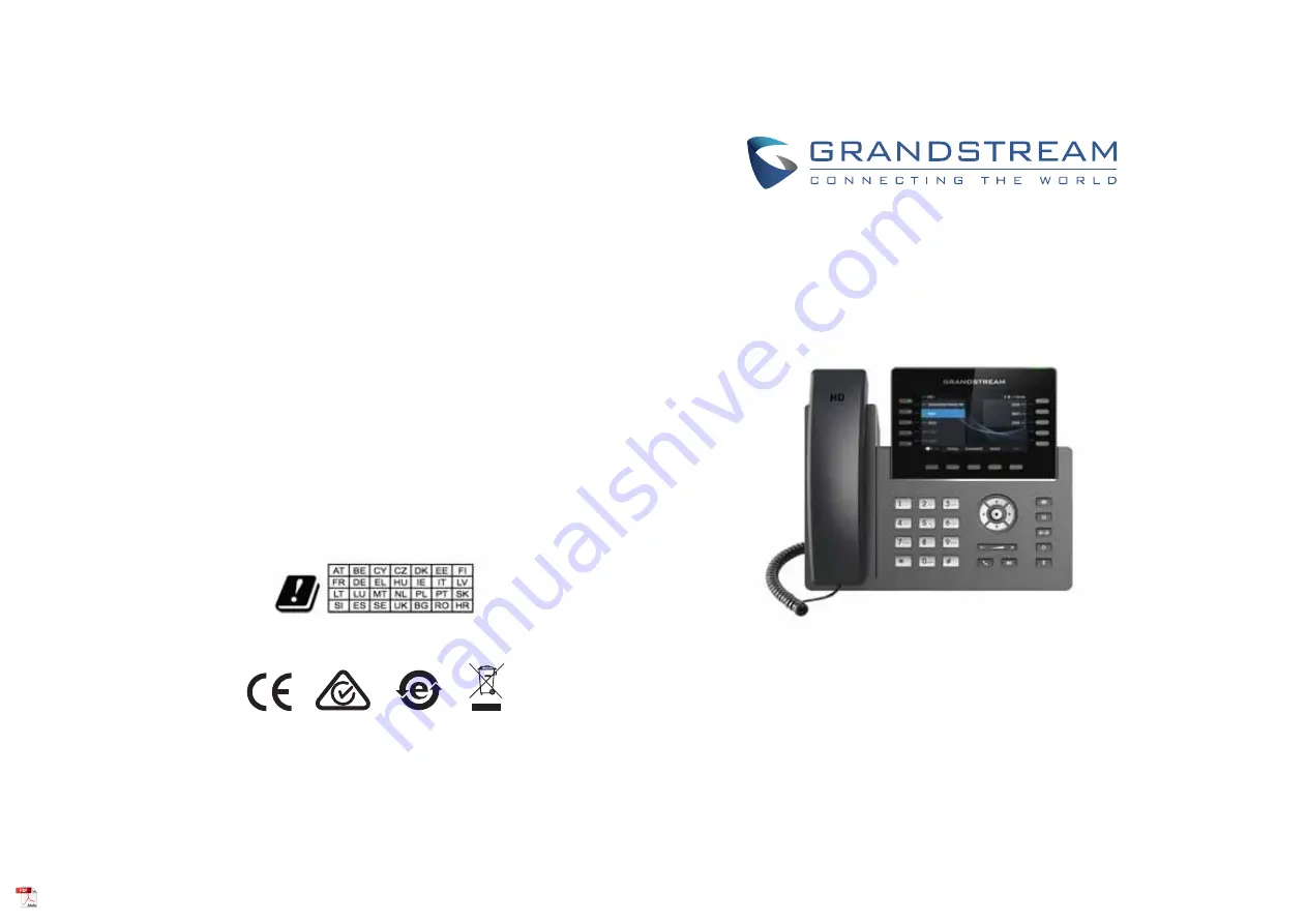 Grandstream Networks GRP2615 Quick Installation Manual Download Page 1