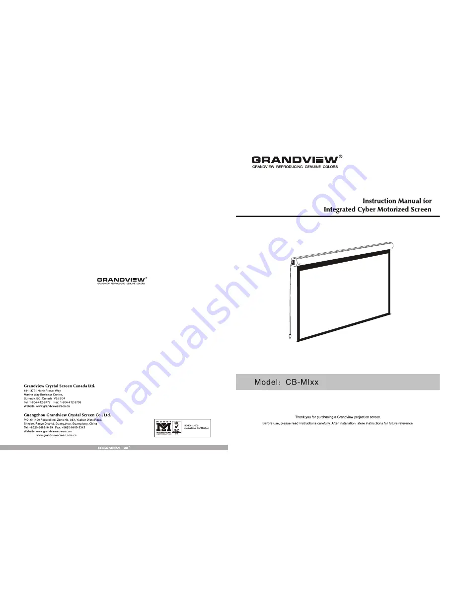 Grandview CB-MI Series Скачать руководство пользователя страница 1