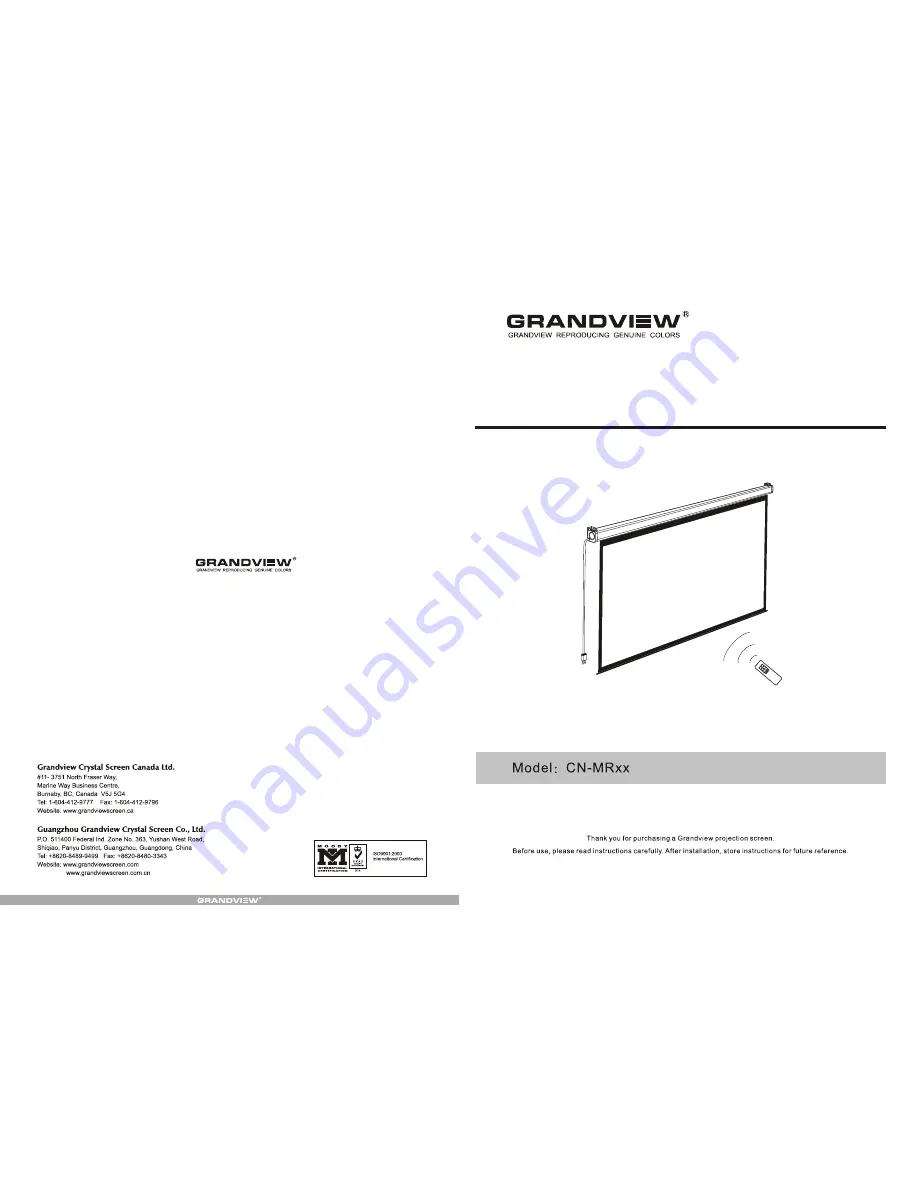 Grandview CN-MRxx Скачать руководство пользователя страница 1