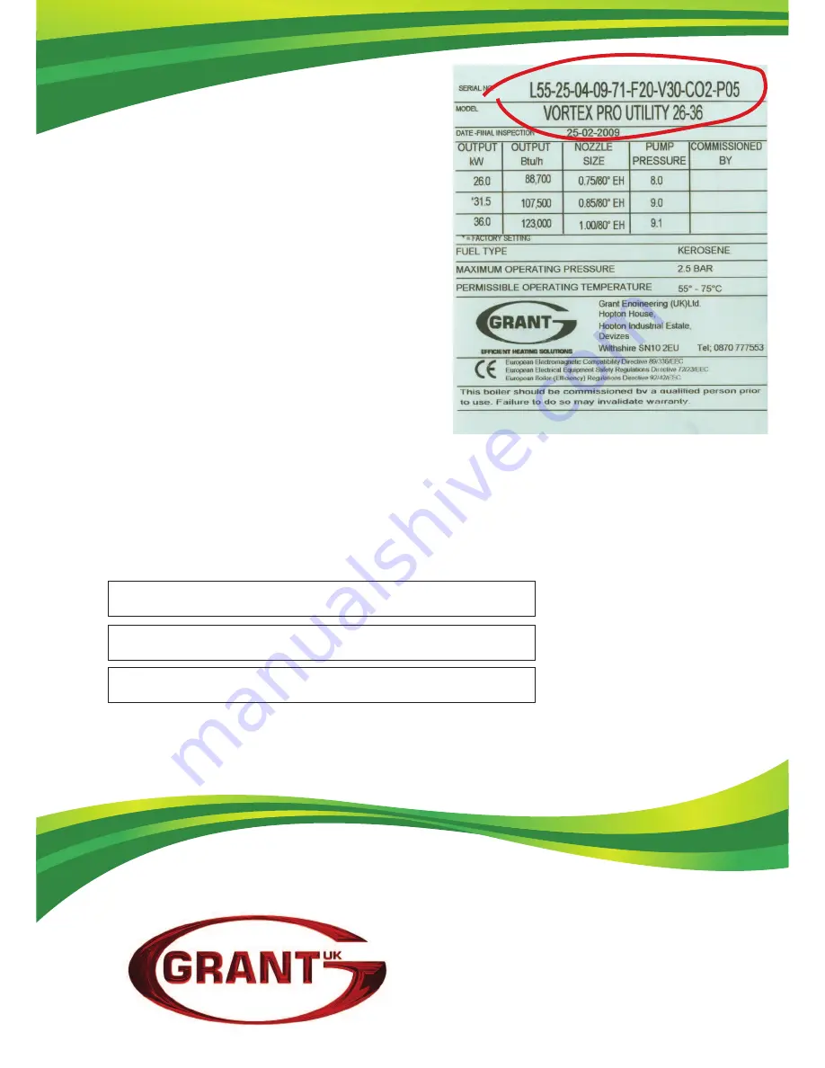 Grant OFTEC CD10 Operating Manual Download Page 12