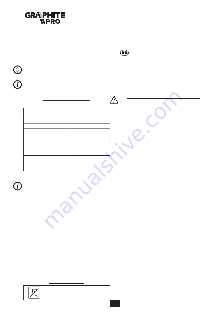 GRAPHITE PRO 59GP002 Manual Download Page 70