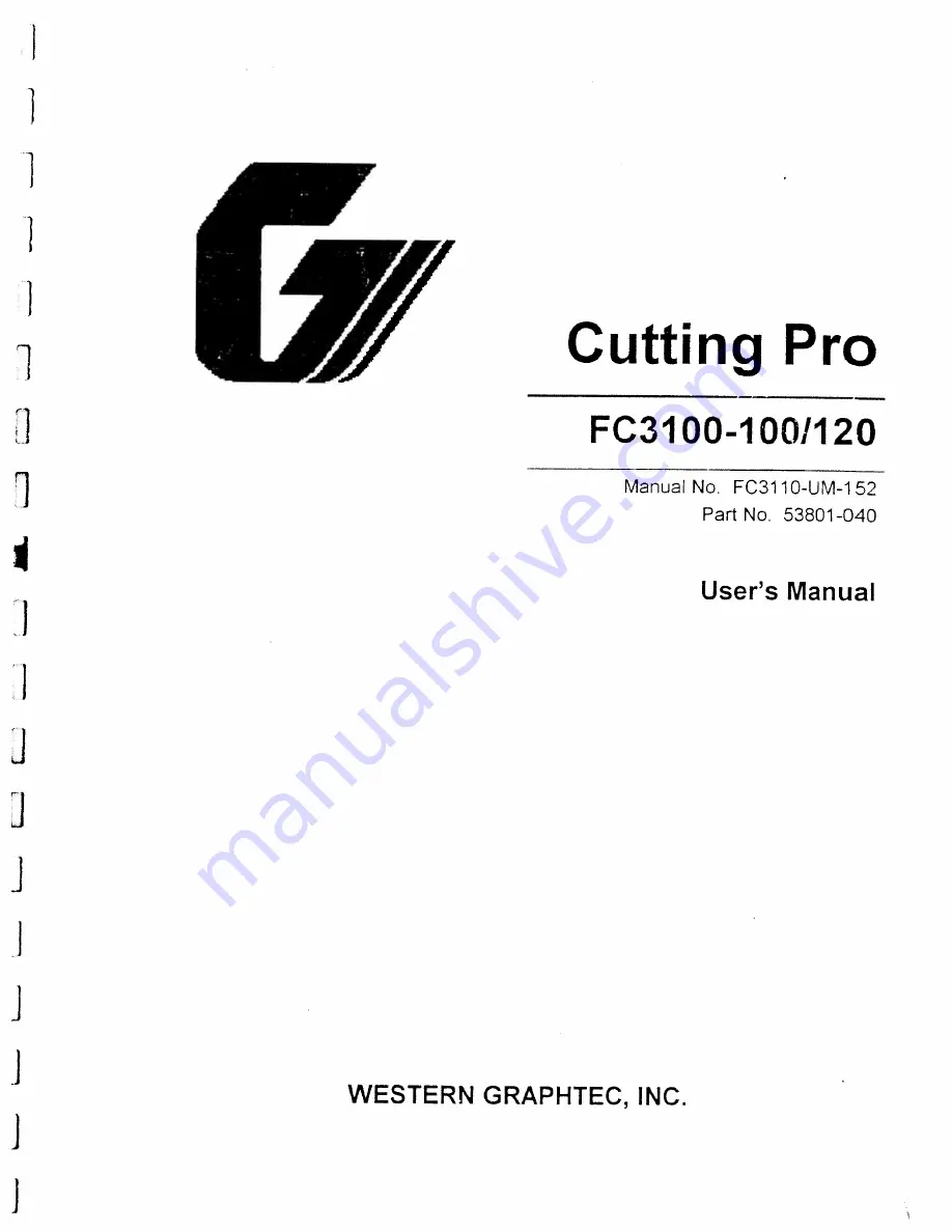 GRAPHTEC FC3100-100 User Manual Download Page 1