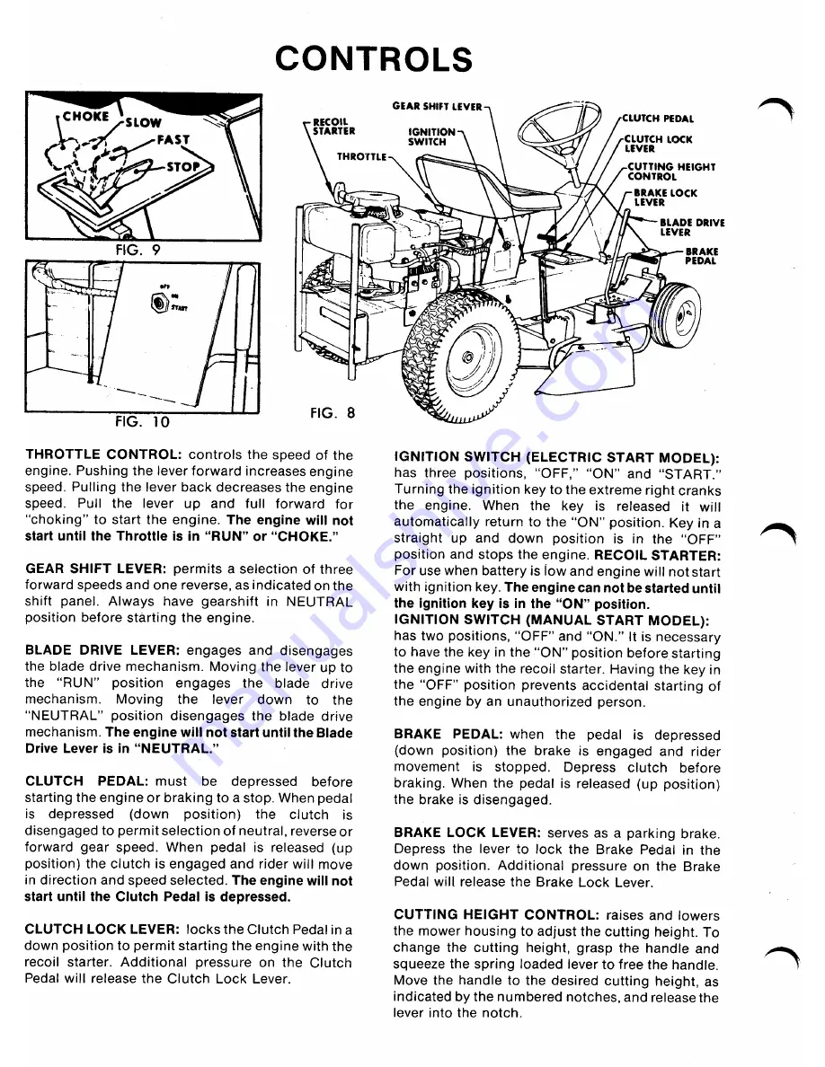 Gravely 1130E Operator'S Manual Download Page 6