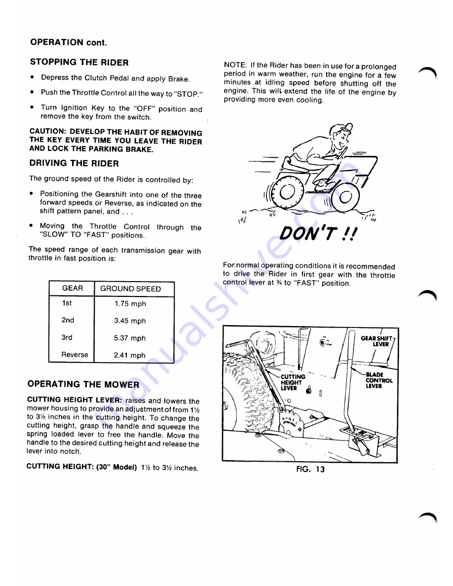 Gravely 1130E Operator'S Manual Download Page 8