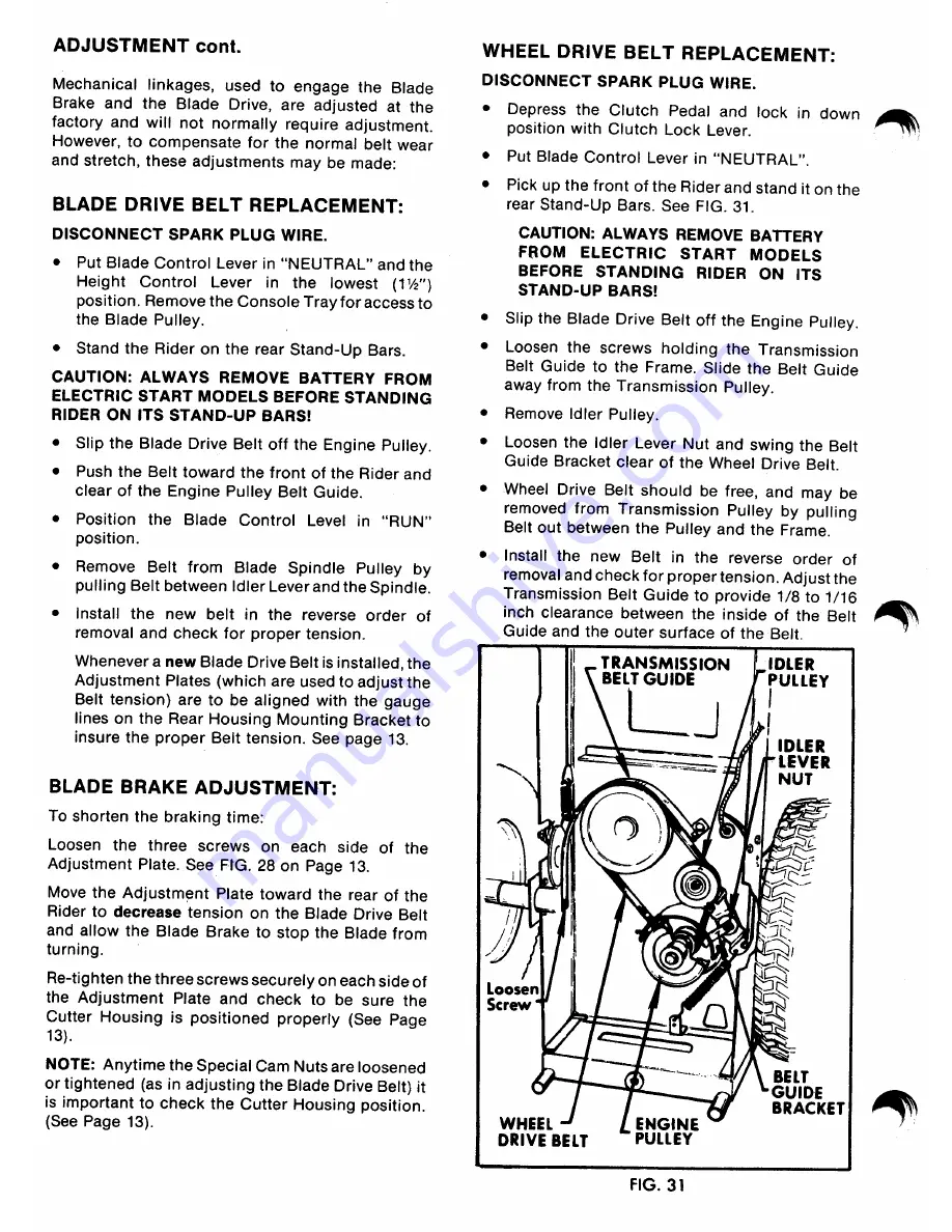 Gravely 1130E Operator'S Manual Download Page 16