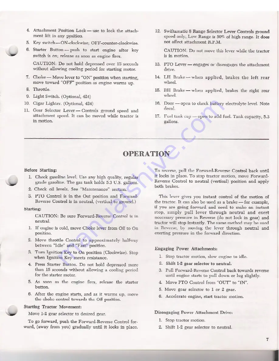 Gravely 15562E1 Operator'S Manual Download Page 8