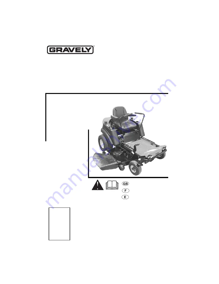 Gravely 915042 Owner'S/Operator'S Manual Download Page 1