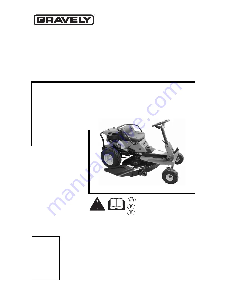 Gravely 927060 - 1028 Owner'S/Operator'S Manual Download Page 1